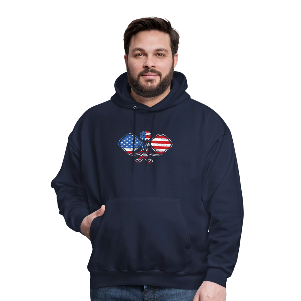 American Flag Pickleball Paddle Hoodie - navy