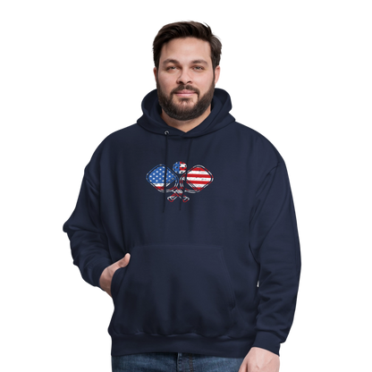 American Flag Pickleball Paddle Hoodie - navy