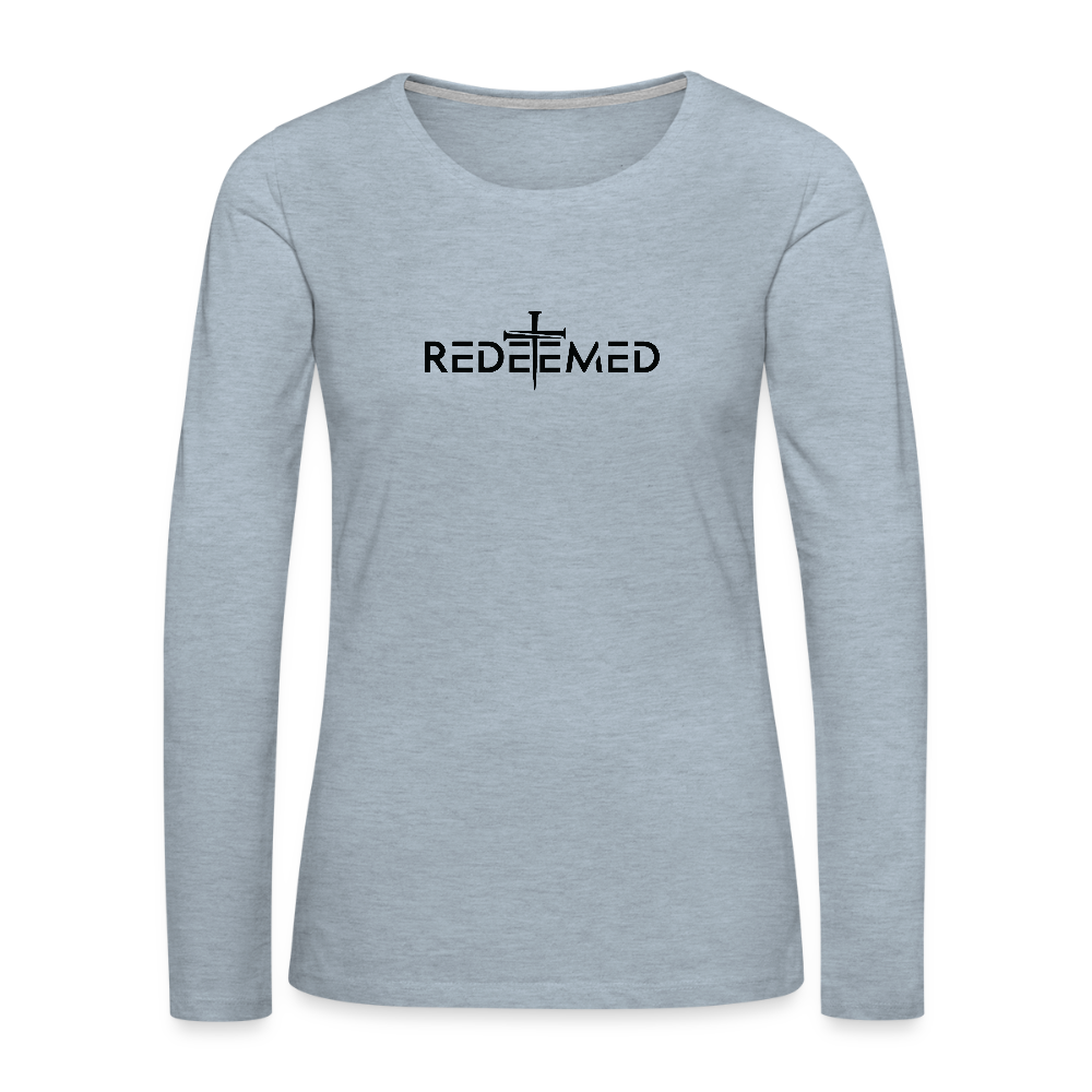 Redeemed Women's Premium Long Sleeve T-Shirt - heather ice blue