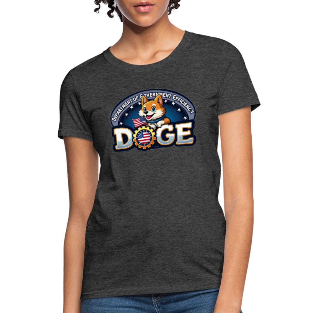 DOGE Logo (Dept of Government Efficiency) Women's Contoured T-Shirt - heather black