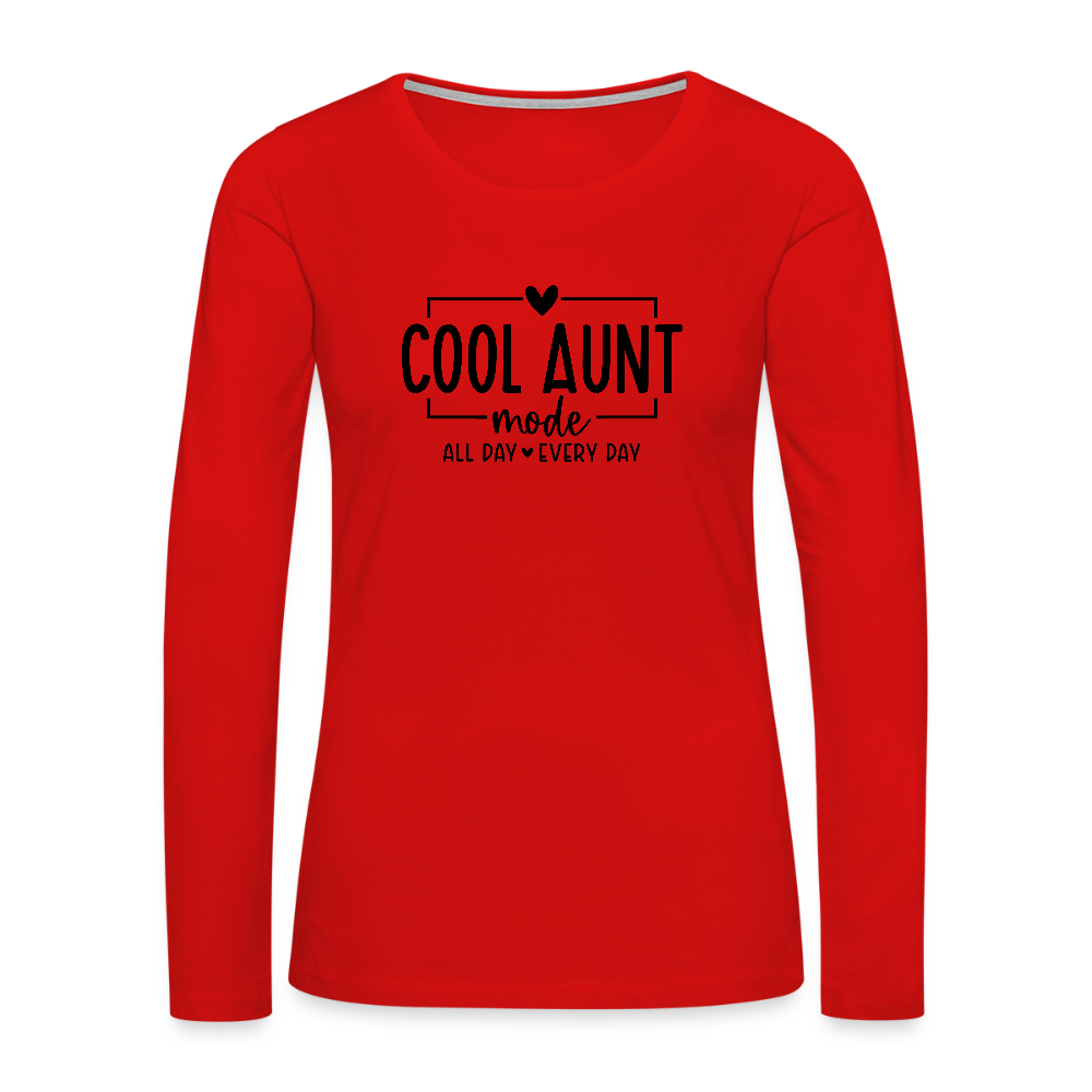 Cool Aunt Mode Women's Premium Long Sleeve T-Shirt - red