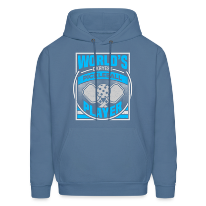 World's Okayest Pickleball Player Hoodie - denim blue