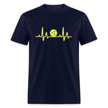 Pickleball Heartbeat T-Shirt - navy