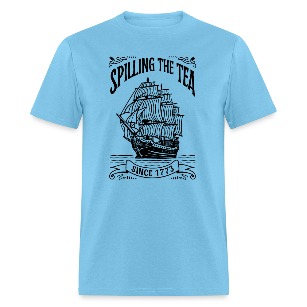 Spilling The Tea Sine 1773 T-Shirt - aquatic blue