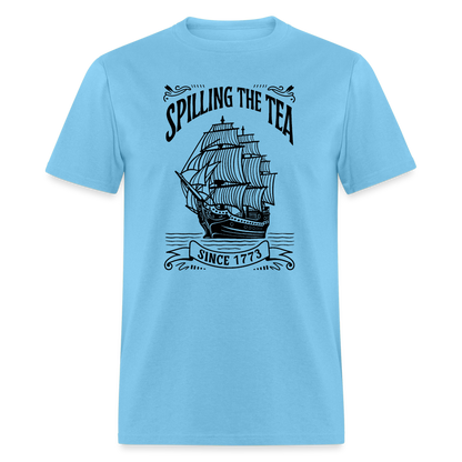 Spilling The Tea Sine 1773 T-Shirt - aquatic blue