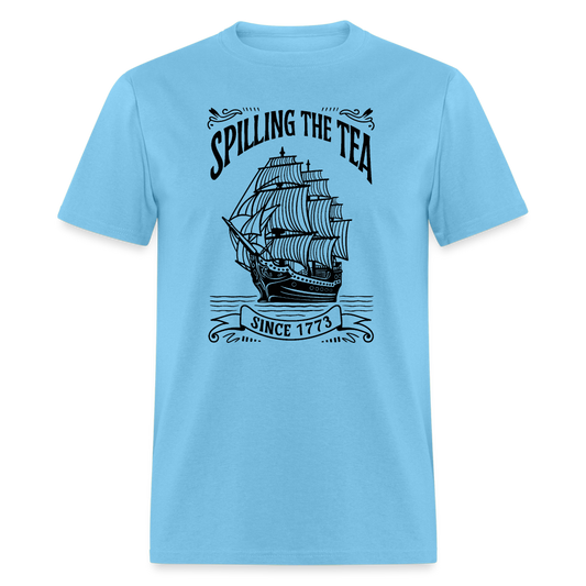 Spilling The Tea Sine 1773 T-Shirt - aquatic blue