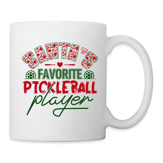 Santa's Favorite Pickleball Player Coffee Mug - white