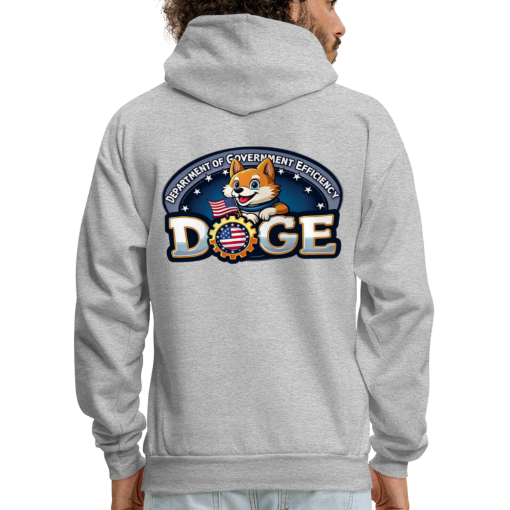 DOGE Hoodie (front/back print) - heather gray