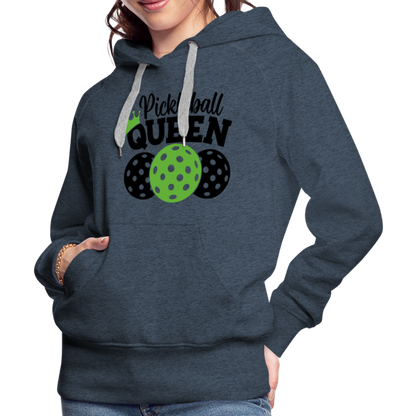 Pickleball Queen Women's Premium Hoodie - heather denim