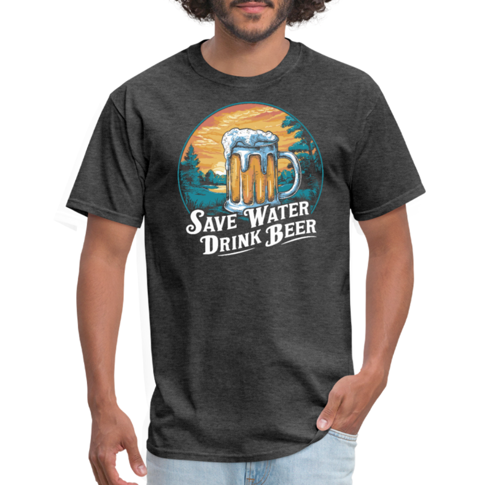 Save Water Drink Beer (Funny Drinking) T-Shirt - heather black