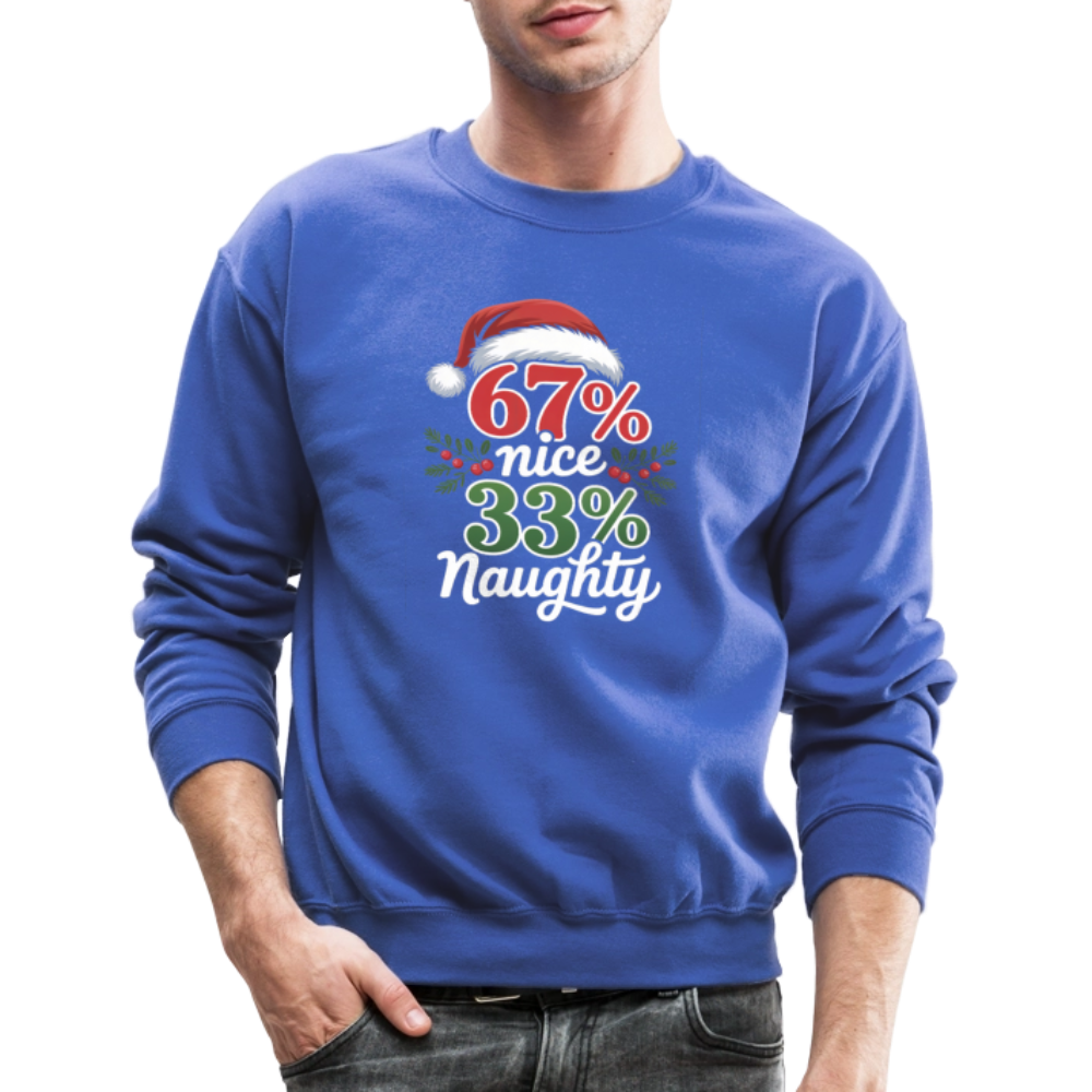 Six Seven 67% Nice 33% Naughty (Christmas) Sweatshirt - royal blue
