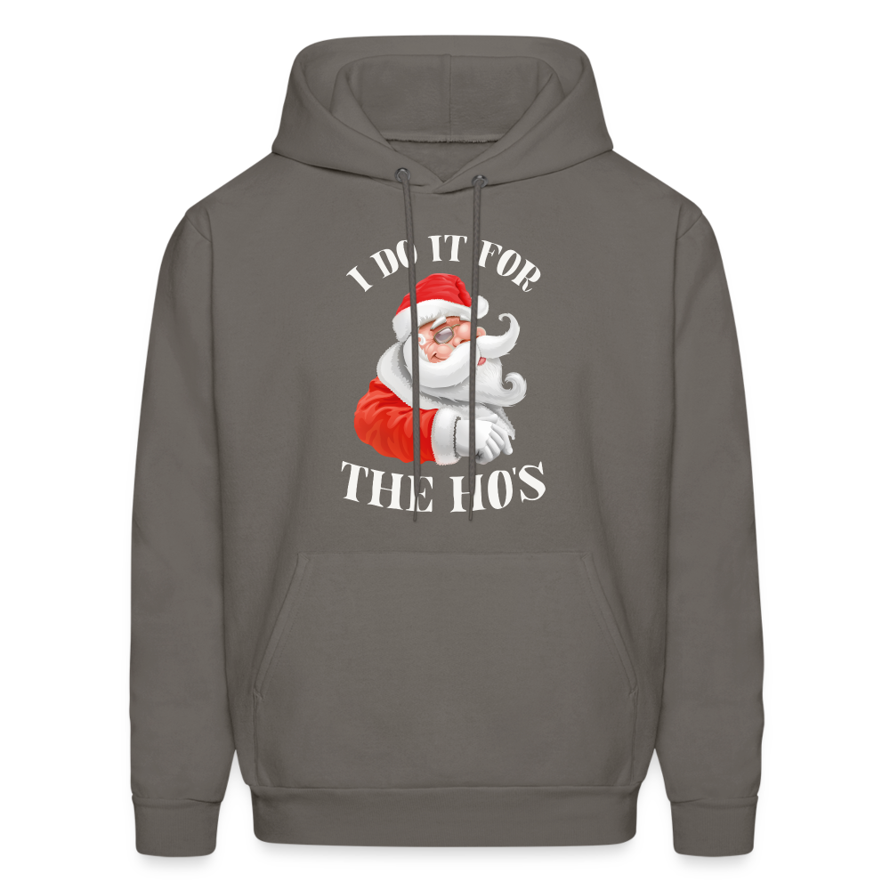 Christmas Santa - I Do It For The Ho's Hoodie - asphalt gray