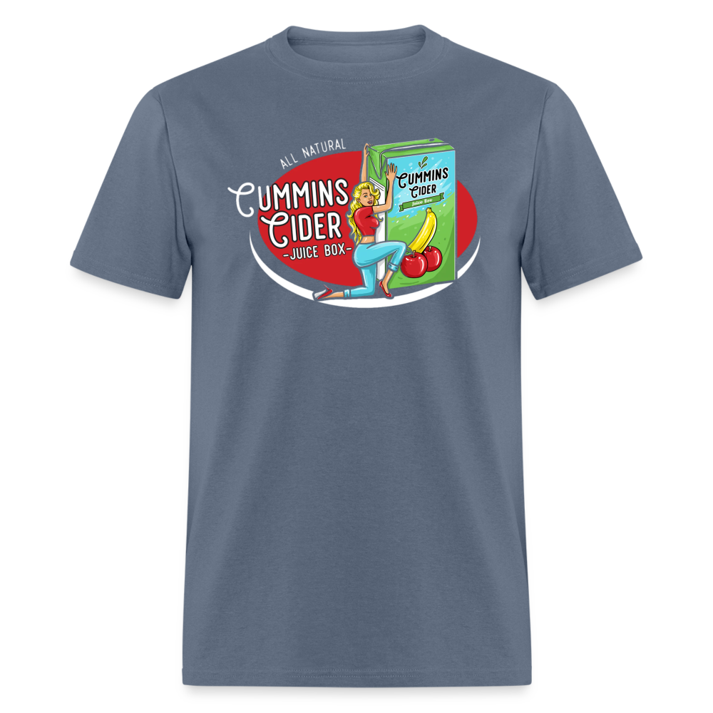 Cummins Cider Juice Box (Adult Sexual Humor) T-Shirt - denim