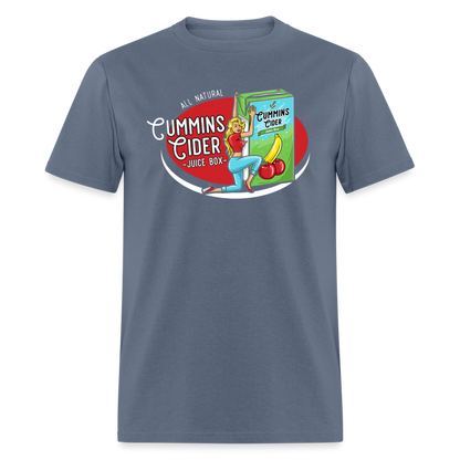 Cummins Cider Juice Box (Adult Sexual Humor) T-Shirt - denim