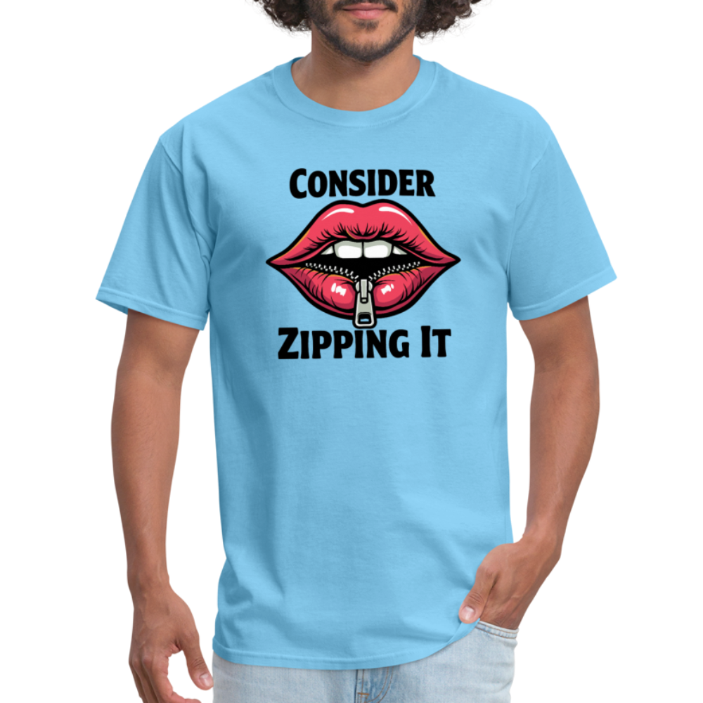 Consider Zipping It T-Shirt - aquatic blue