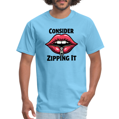 Consider Zipping It T-Shirt - aquatic blue