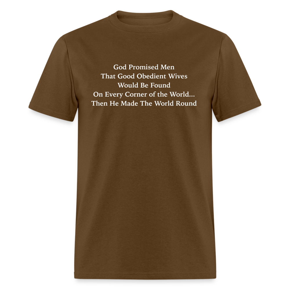 God Promised Men Good Obedient Wives T-Shirt - brown