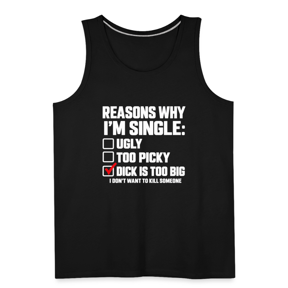 Reasons Why I'm Single Funny Adult Humor Tank Top – Dirty Joke Sleeveless Shirt Color: heather anthracite