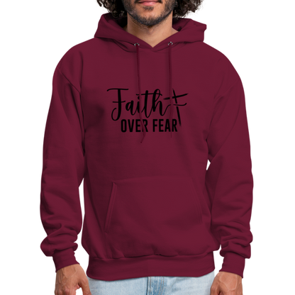 Faith Over Fear Hoodie - burgundy