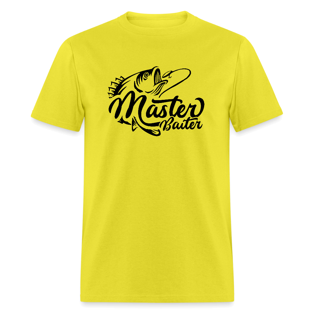 Master Baiter Funny Fishing T-Shirt with Hook & Fish - yellow
