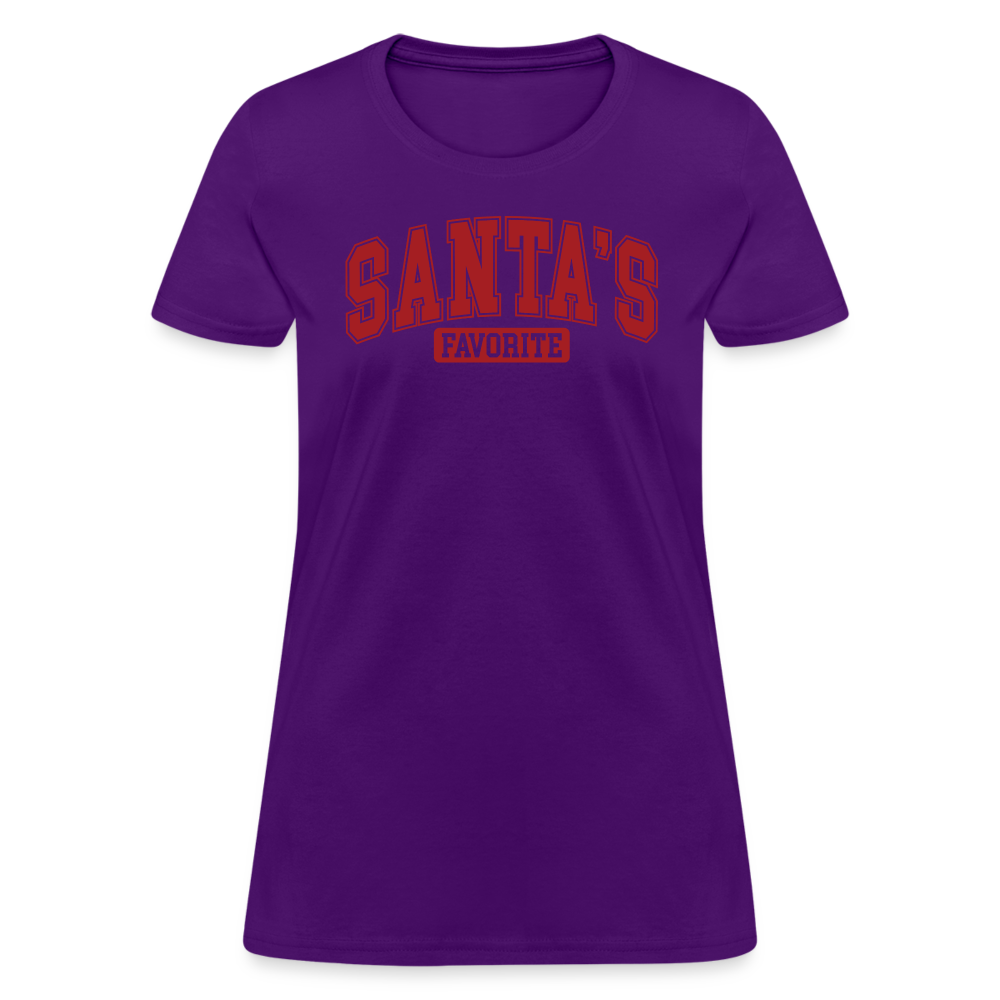 Santa's Favorite Women's Contoured T-Shirt - purple