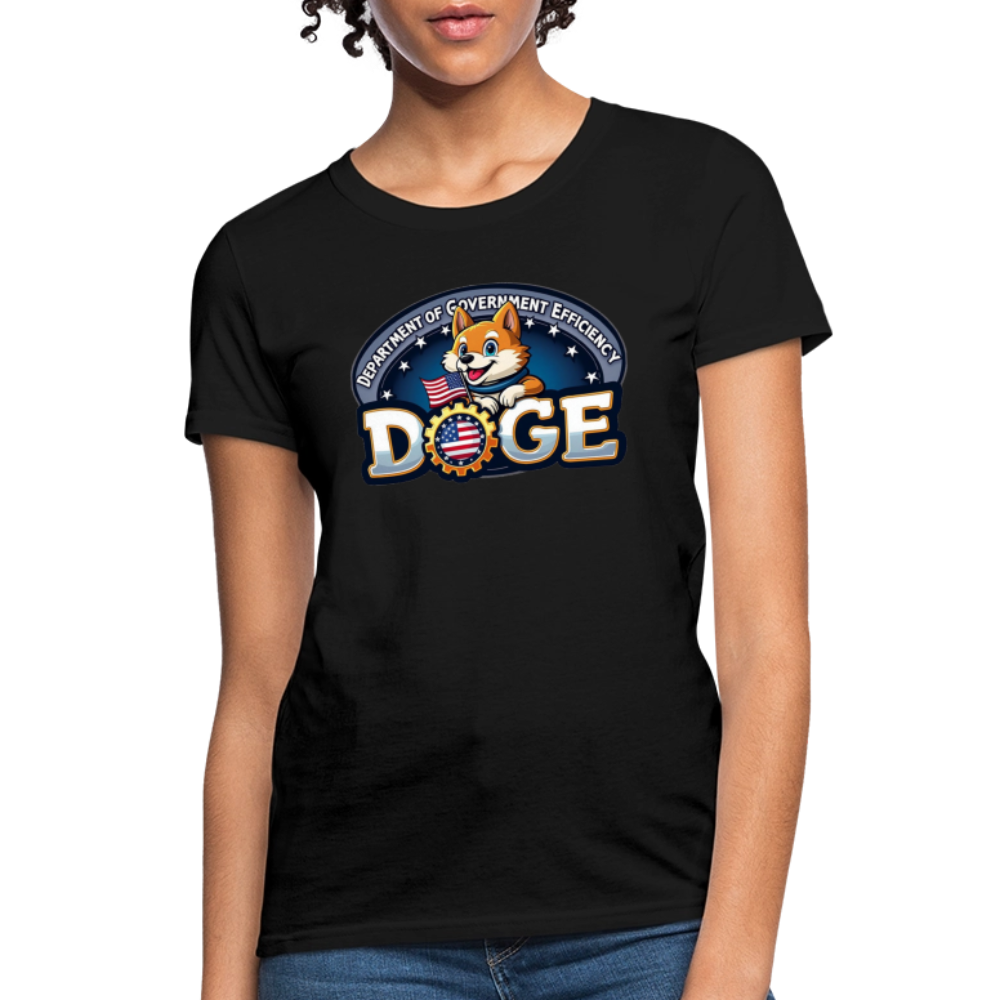 DOGE Logo (Dept of Government Efficiency) Women's Contoured T-Shirt - black