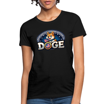 DOGE Logo (Dept of Government Efficiency) Women's Contoured T-Shirt - black