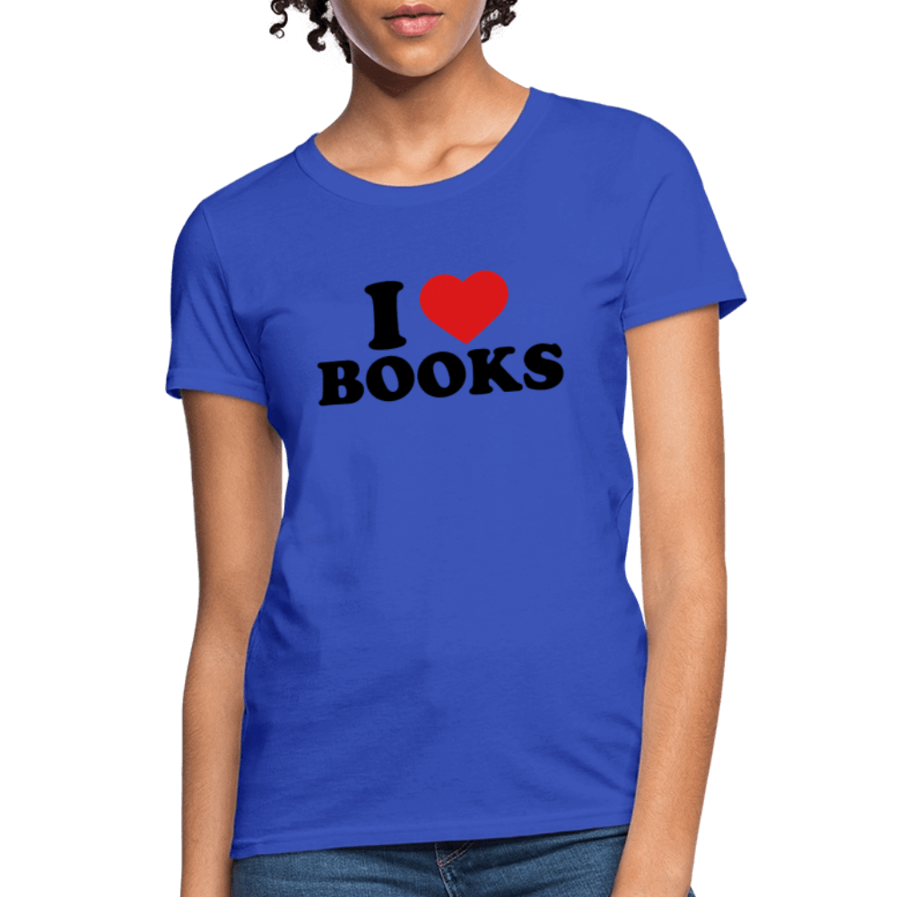 I Love Books Women’s T-Shirt Color: heather gray