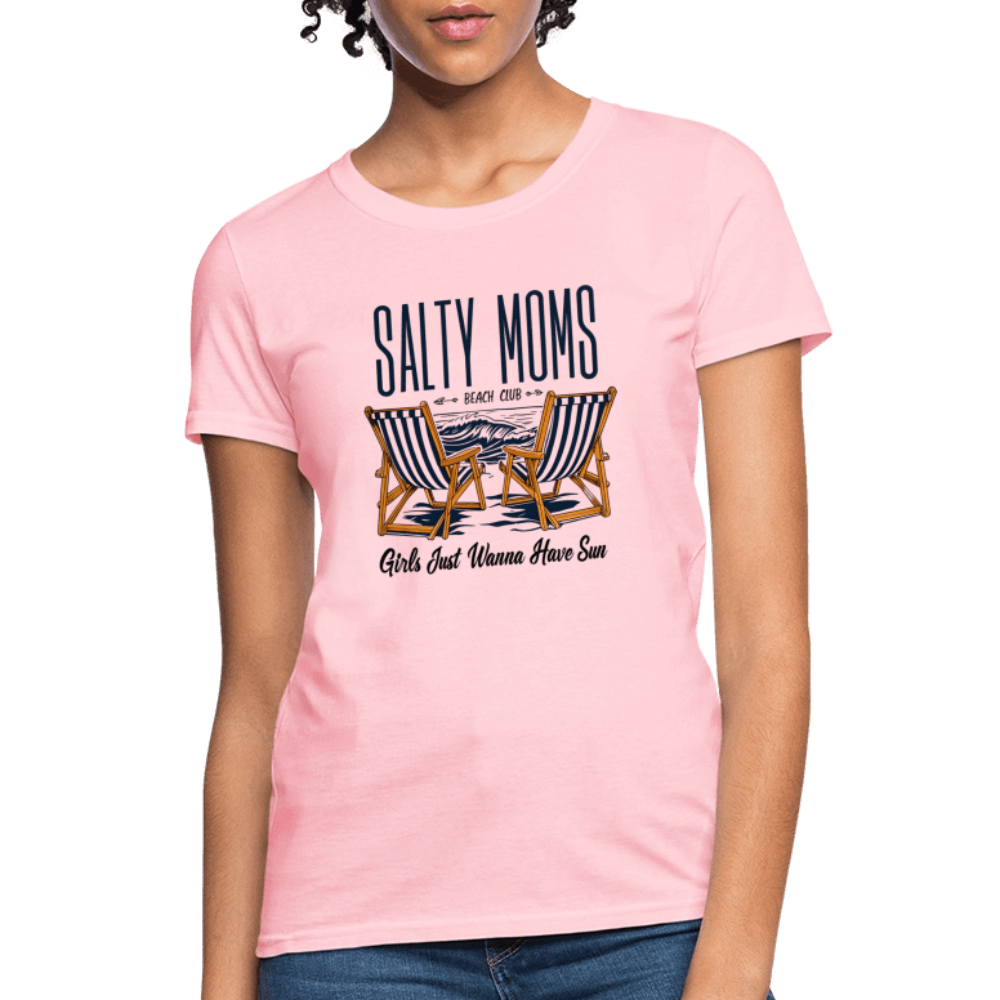 Salty Moms Beach Club T-Shirt – Girls Just Wanna Have Fun - pink