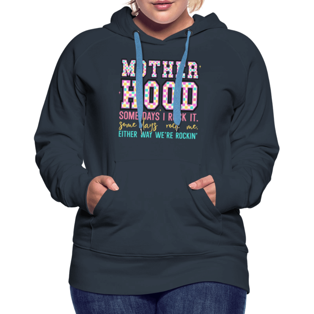 Motherhood Rocking It Funny Women’s Hoodie - navy