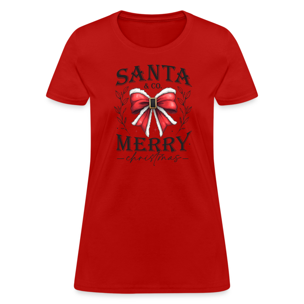 Merry Christmas Santa & Co Women's Contoured T-Shirt - red