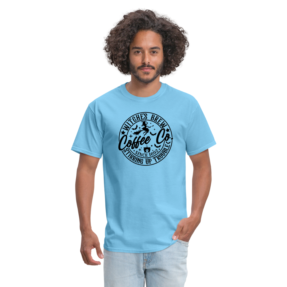 Witches Brew Coffee Co (Halloween) T-Shirt - aquatic blue