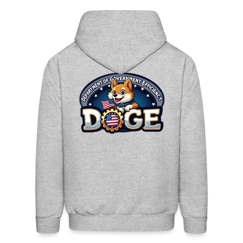 DOGE Hoodie (front/back print) - heather gray