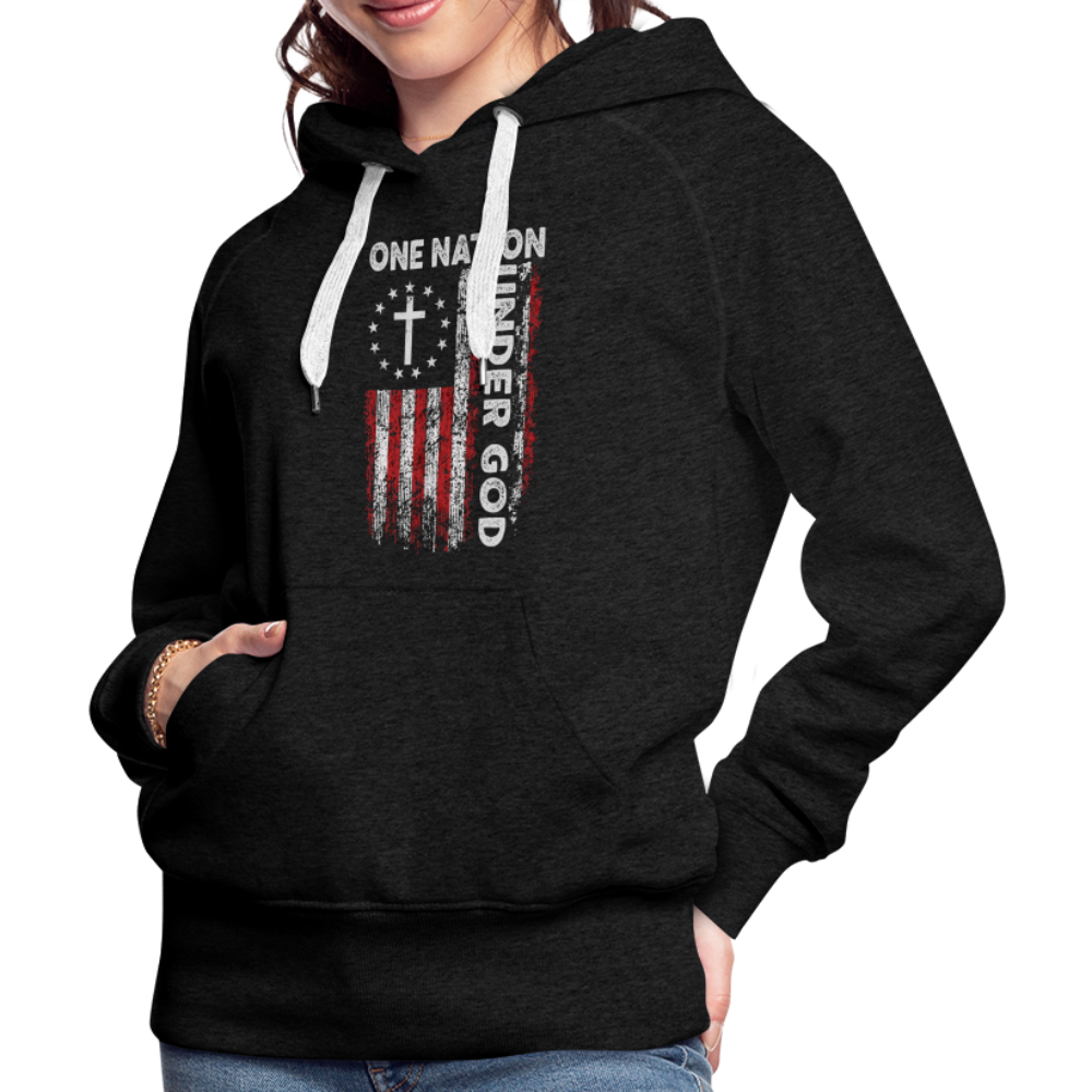 One Nation Under God Women’s Premium Hoodie - charcoal grey