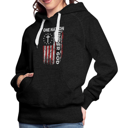 One Nation Under God Women’s Premium Hoodie - charcoal grey