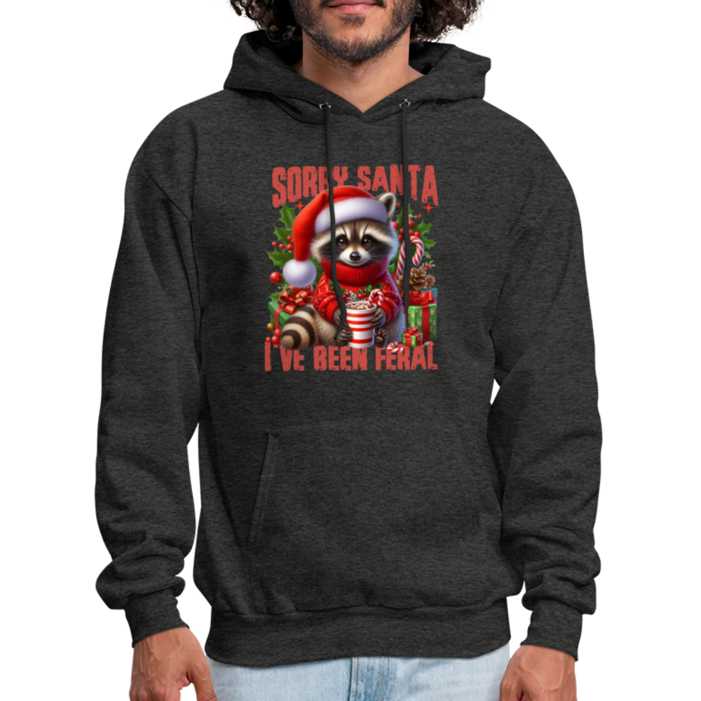 Sorry Santa I've Been Feral Hoodie - charcoal grey