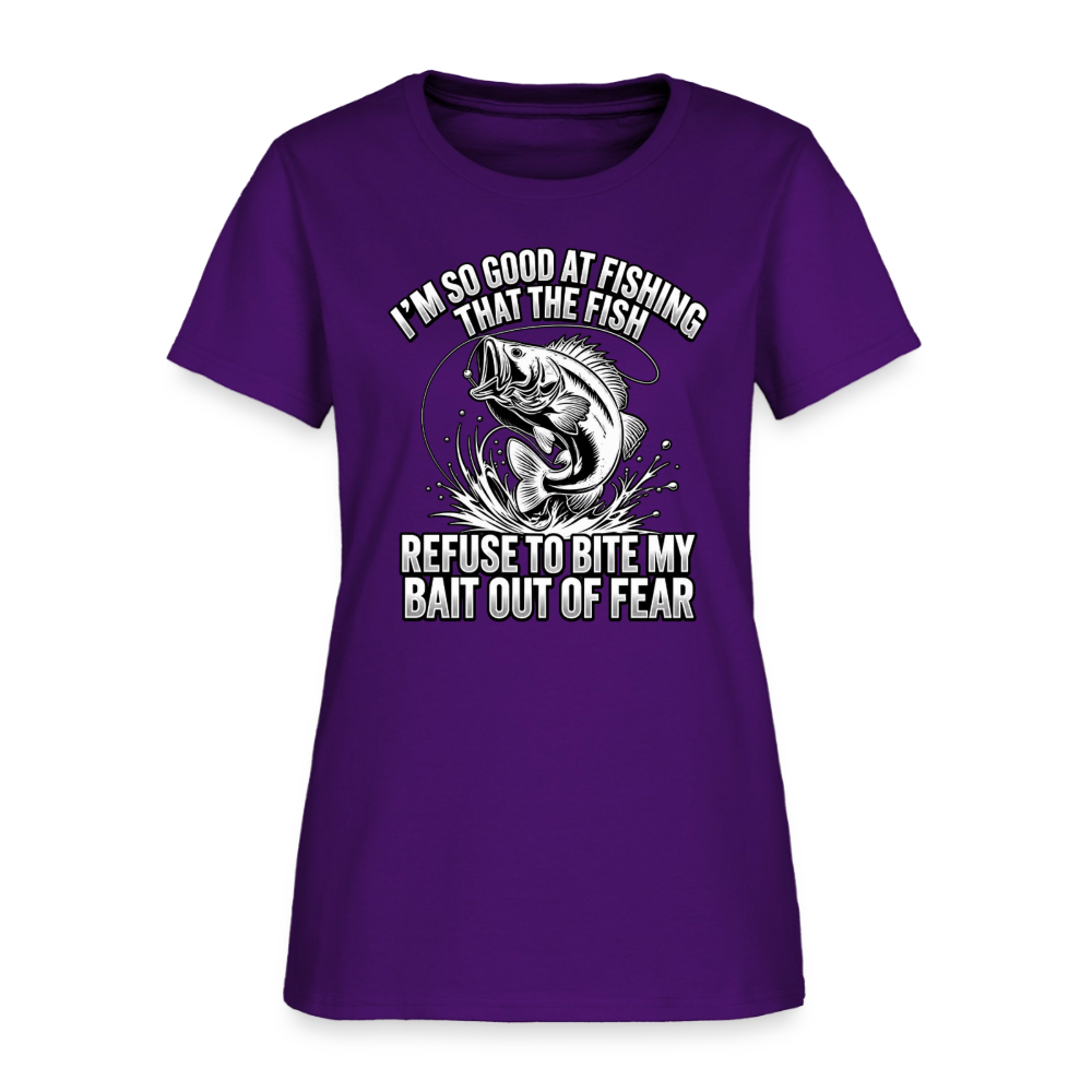 I’m So Good at Fishing the Fish Refuse to Bite Women’s T-Shirt - purple