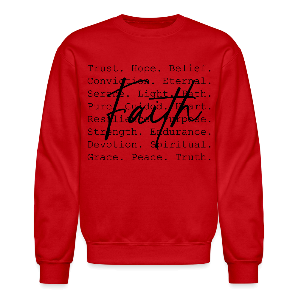 Faith Word Art Inspirational Sweatshirt - red