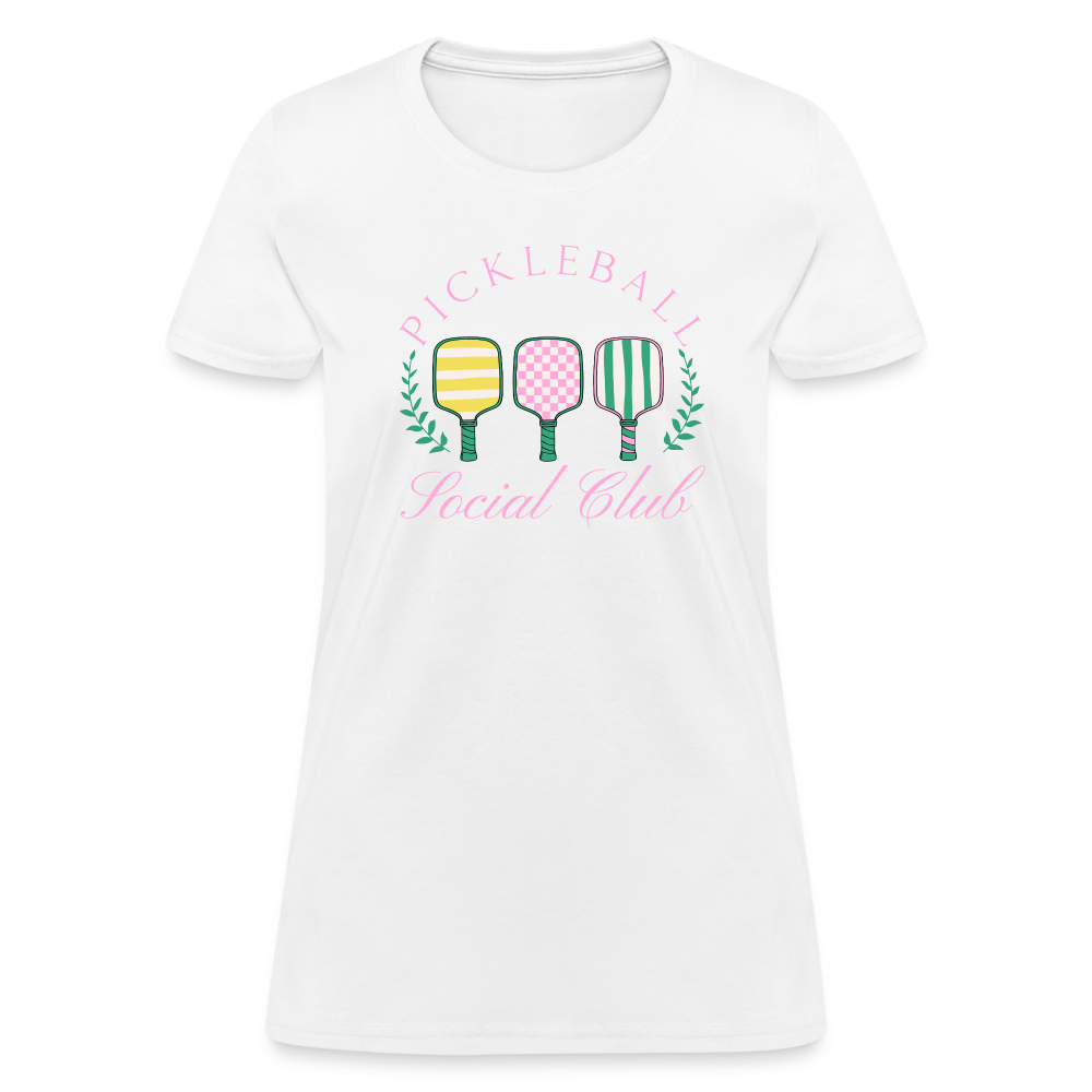 Pickleball Social Club Women's Contoured T-Shirt - white