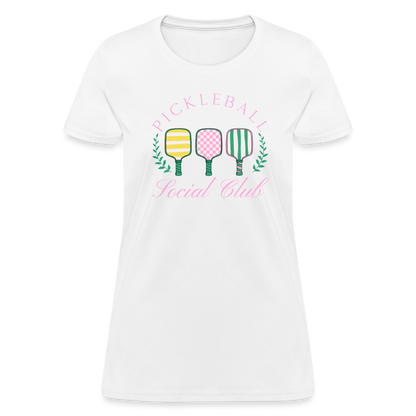 Pickleball Social Club Women's Contoured T-Shirt - white