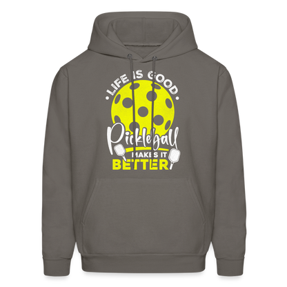 Life Is Good Pickleball Makes It Better Hoodie - asphalt gray