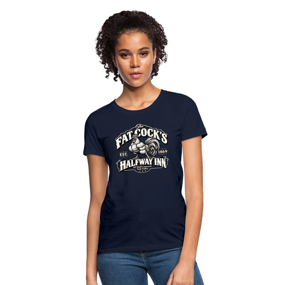 Fat Cock’s Halfway Inn Women’s T-Shirt - navy