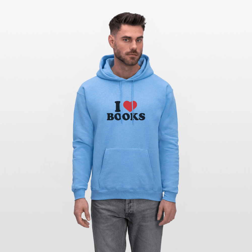 I Love Books Hoodie Color: white