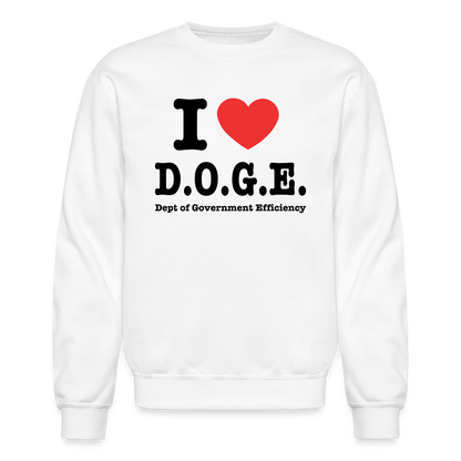 I Heart DOGE (Dept of Government Efficiency) Sweatshirt - white