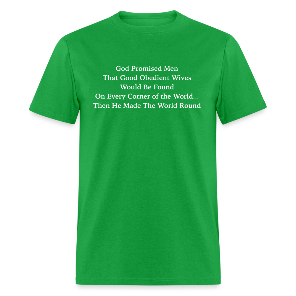 God Promised Men Good Obedient Wives T-Shirt - bright green