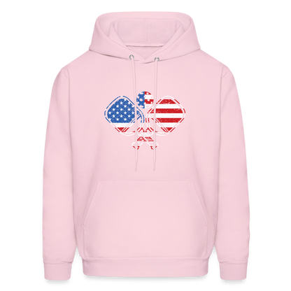 American Flag Pickleball Paddle Hoodie - pale pink