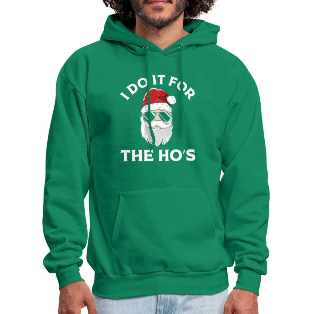 I Do It for the Ho's (Santa) Funny Christmas Hoodie - kelly green