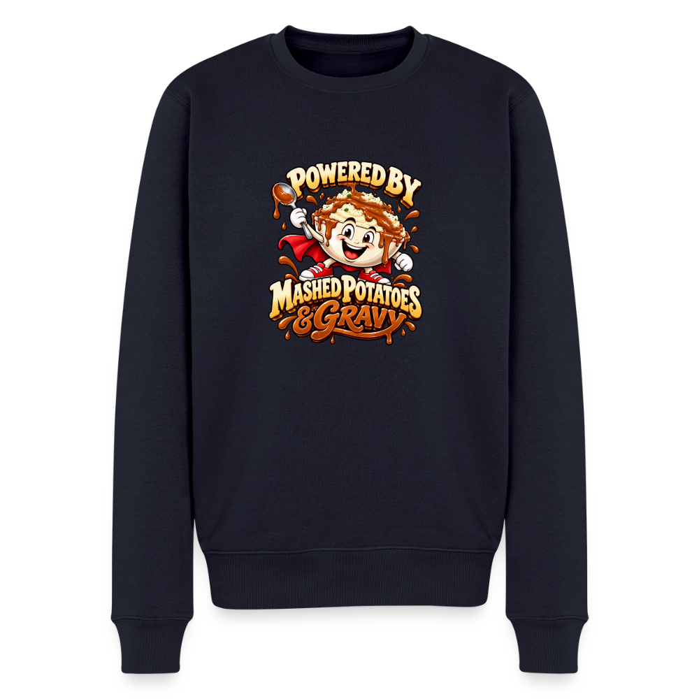 Powered by Mashed Potatoes & Gravy – Superhero Men’s Premium Sweatshirt - navy