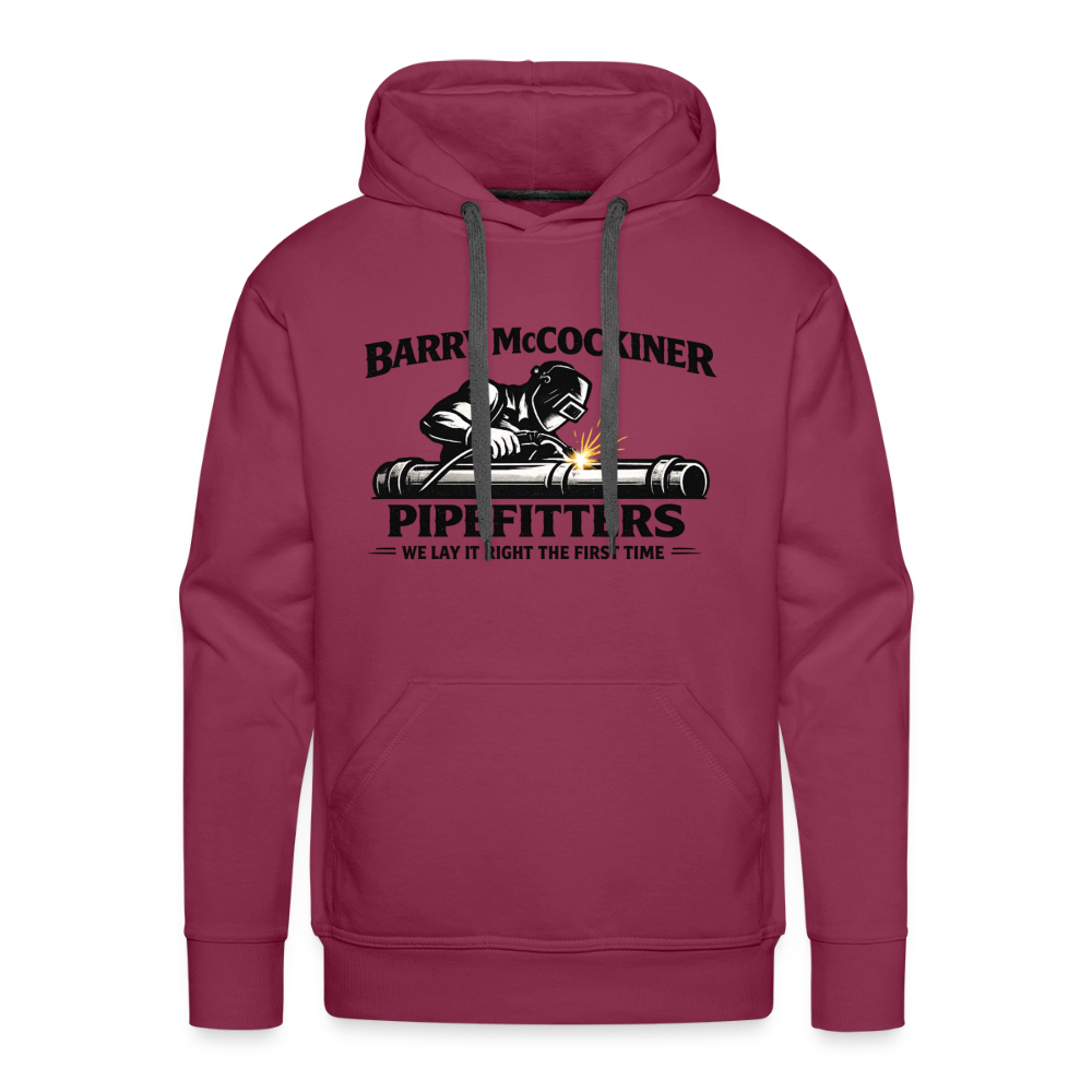 Barry McCockiner Pipefitters Funny Adult Hoodie Color: Burgundy