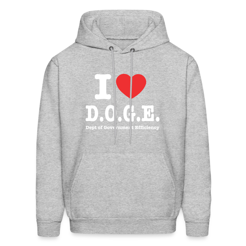 I Love DOGE (Dept of Government Efficiency) Hoodie - heather gray